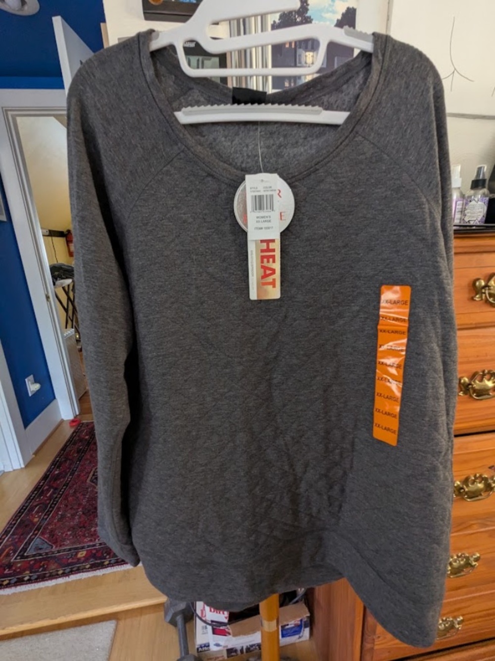 32 Degree Heat Ladies Long Sleeve Weatherproof Fleece, Gray, XXL